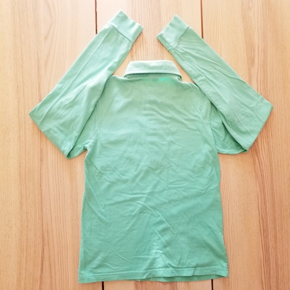 Original American Apparel Button Up Long Sleeve Tee aqua mint green XS - Picture 3 of 5